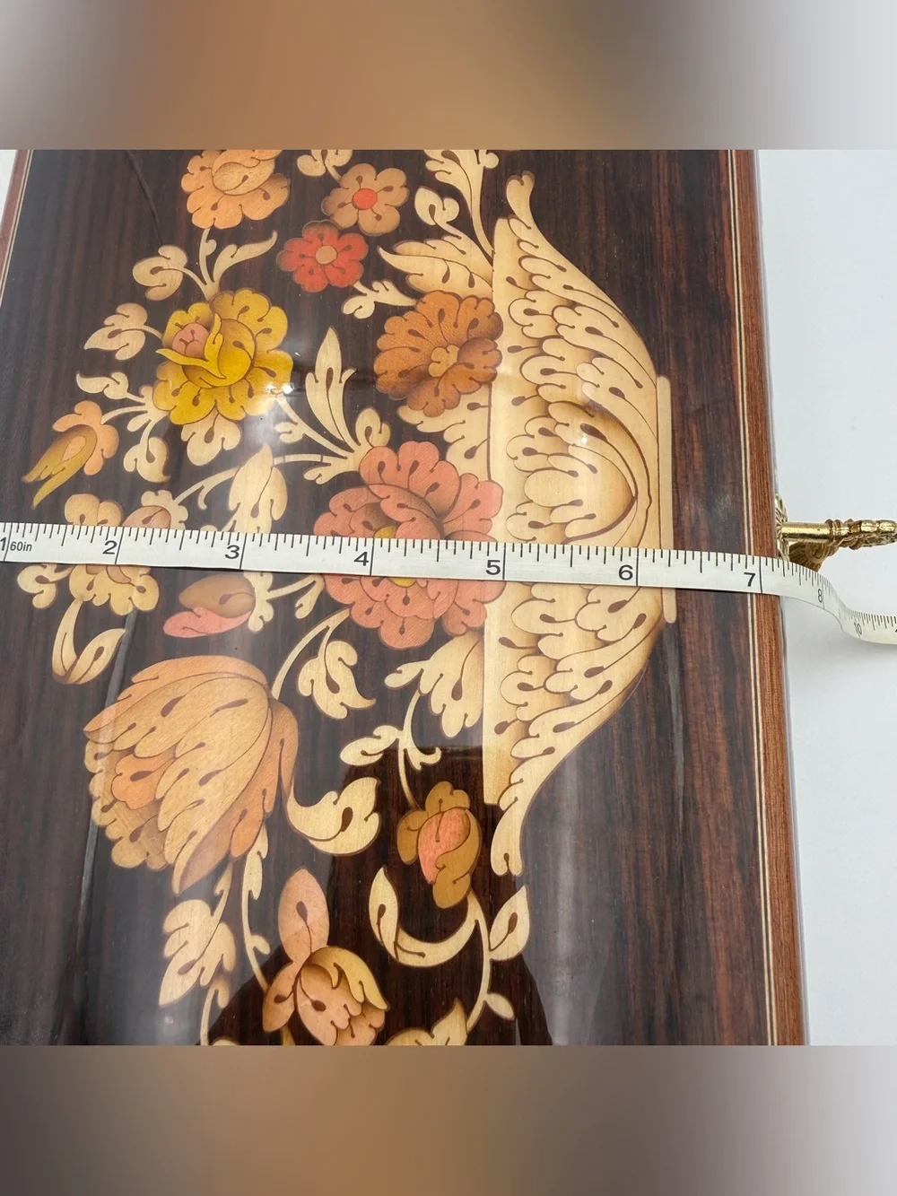 VTG Italian Inlaid Wood Jewelry Music Box Reuge Swiss Movement Double Layer 14”